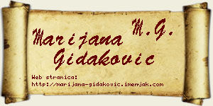 Marijana Gidaković vizit kartica